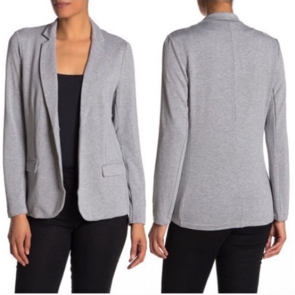 Magashoni Ponte Knit Grey Blazer Large